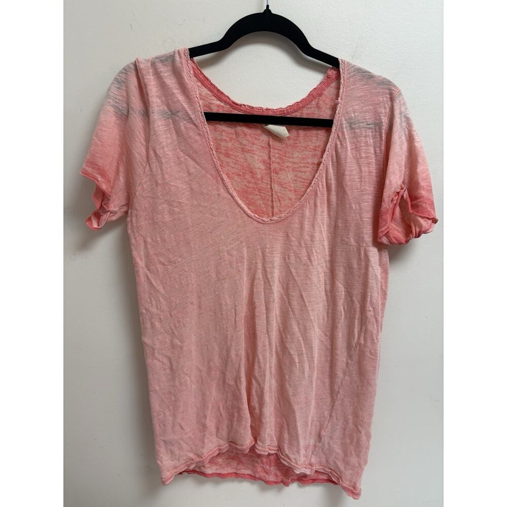 Free People Pink Short Sleeve Tee